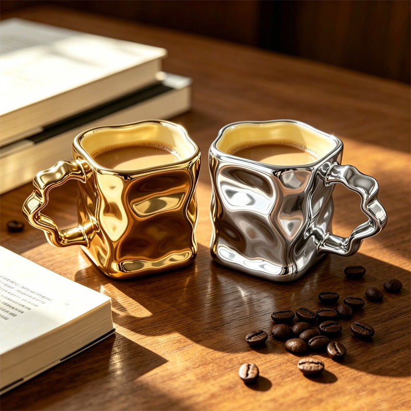 ceramic mug, high-end twist mug, home niche design, couple coffee cup, girl's drinking cup