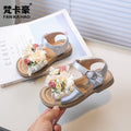Vancahao girls' sandals -  summer new collection: stylish floral soft-soled kids' sandals, perfect beach shoes for little girls