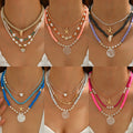 Wholesale seashell necklace set - european & american style, bohemian beach vacation accessories, beaded choker necklace for women