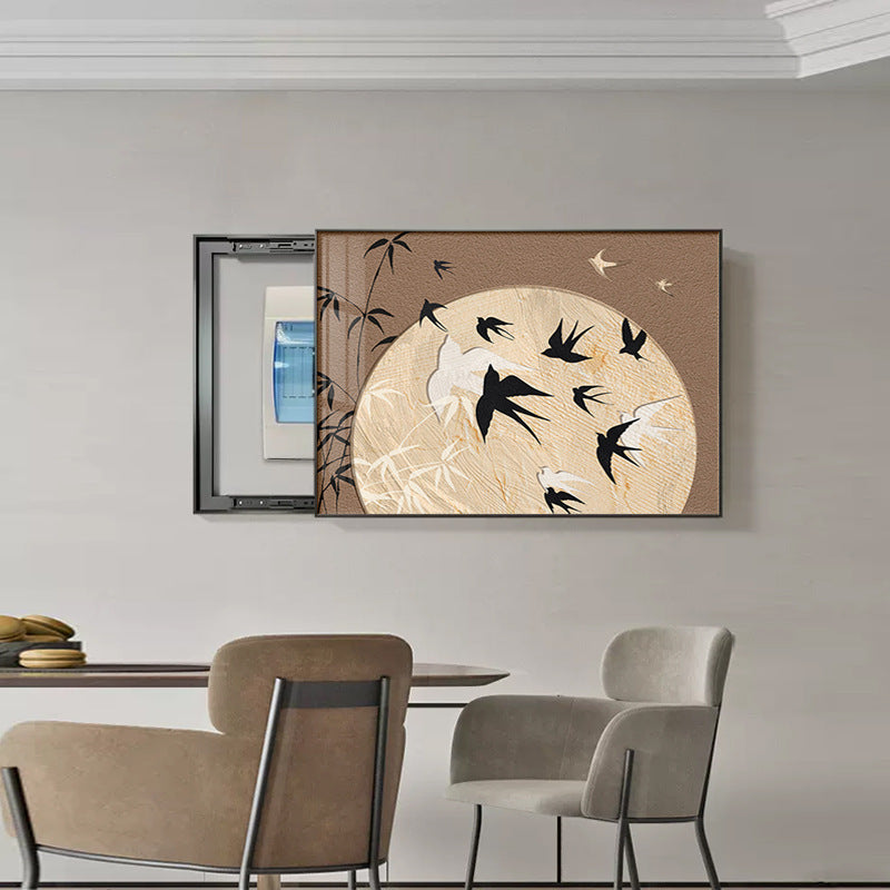 French medieval style meter box decorative painting premium living room room cover dining room distribution box cover ugly hanging painting