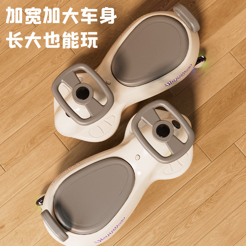 New children's twisting car anti-rollover silent flash wheel swing car 1-3-6 year old boy and girl baby twisting car