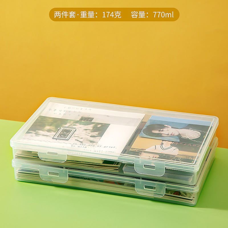 Game Card Storage Box with Lid Card Storage Box with Separator Sticker Badge Postcard Small Card Storage Box