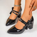 cross-border e-commerce plus size women's spring new collection single shoes - bowknot chunky heel fashion shoes wholesale