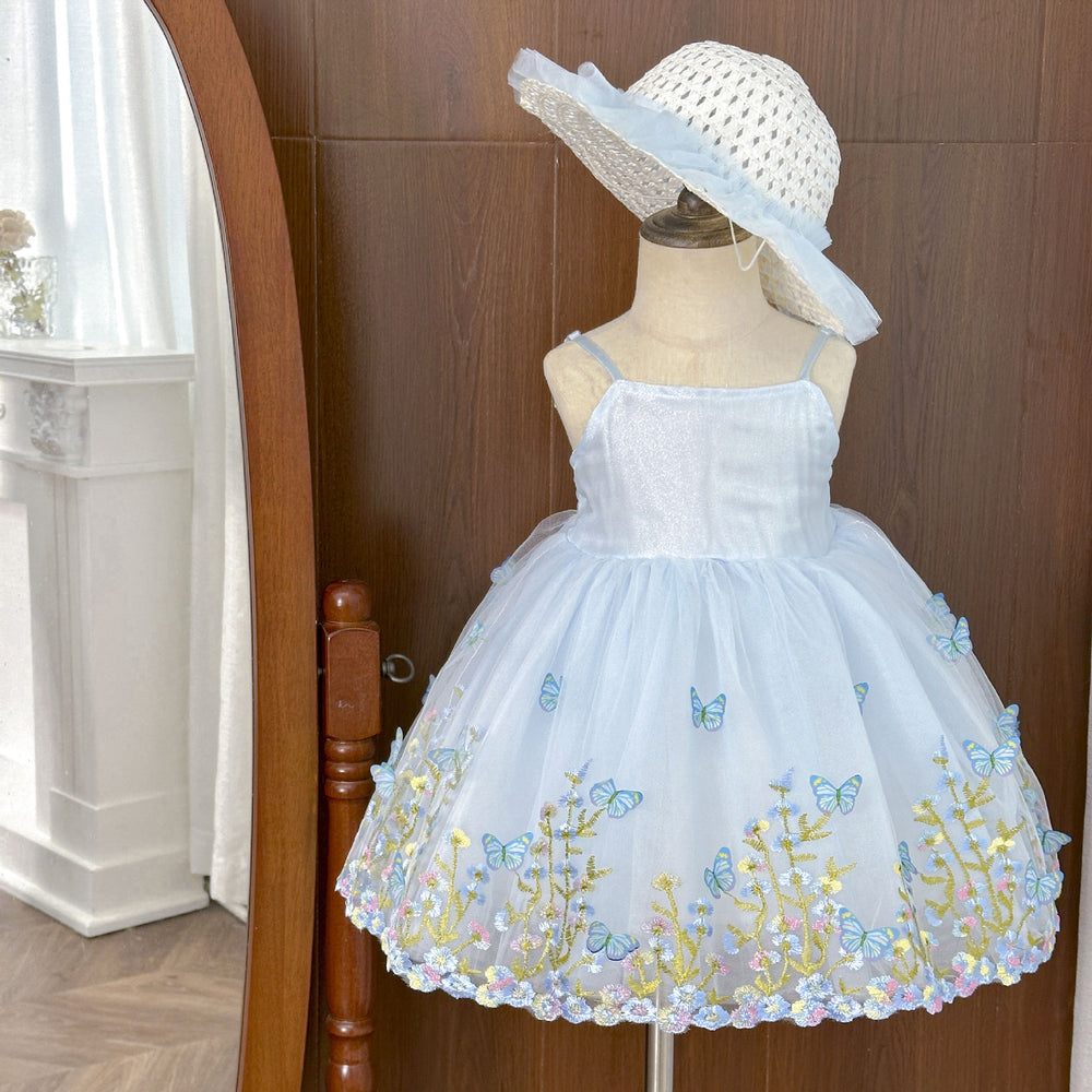 Girls' sundress - new summer  collection: little girl's vacation-style floral birthday dress, princess summer dress