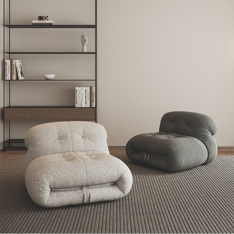 Sofa wabi-sabi style creative lazy sofa for home living room cashmere steel teeth bedroom hippopotamus single sofa chair