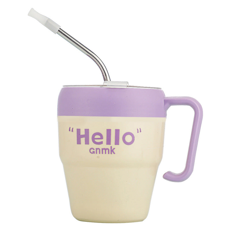 Influencer-style letter handle mug, trendy instagram coffee cup, high-end, niche, cute, with straw, glass water cup, customizable
