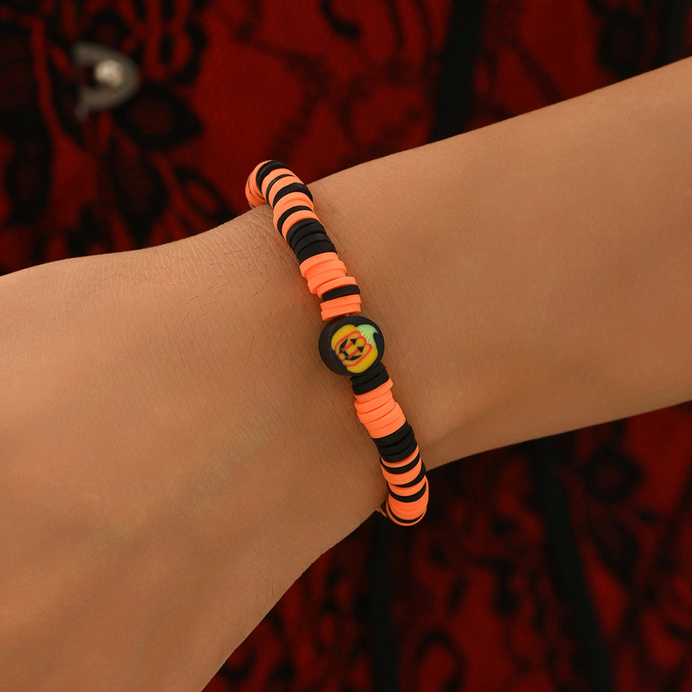 Halloween polymer clay bracelet wholesale fashion cross-border jewelry new funny dark style ghost skull handmade bracelet