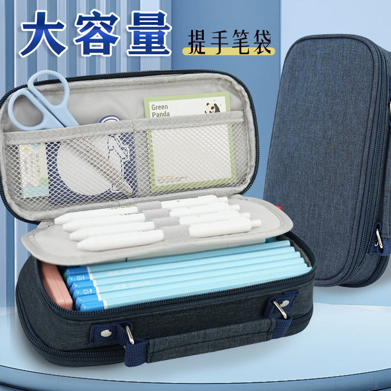Large capacity pencil case boy stationery box junior high school students 2024 new  stationery box multi-layer primary school students pencil case