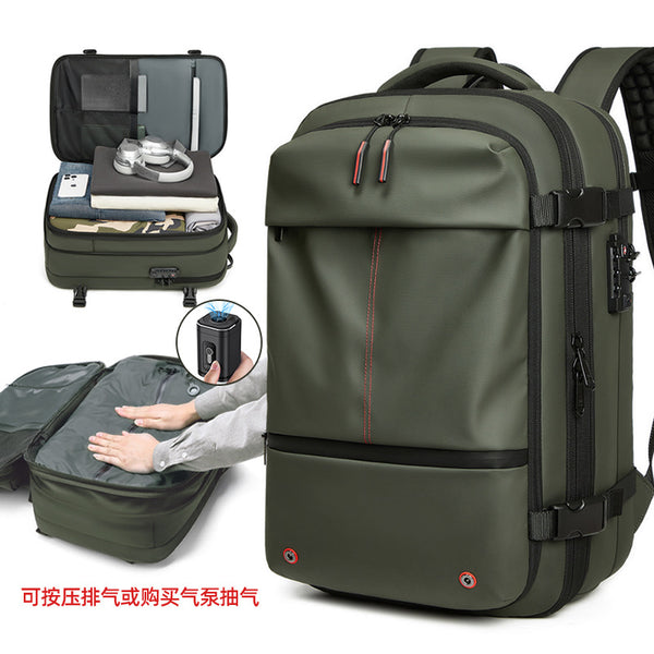 Backpack Men's Casual Large Capacity Multifunctional Travel Bag Vacuum Compression Anti-splashing Water Business Travel Computer Bag