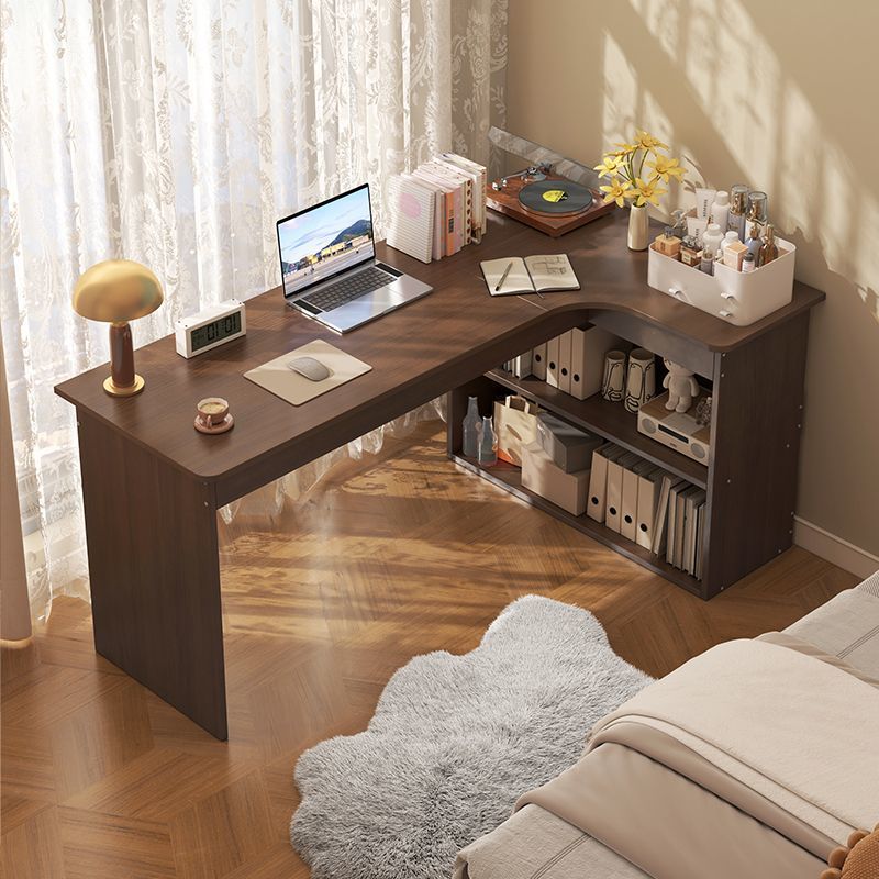 Corner desk bookshelf combo - all-in-one home study desk with drawers for students, high schoolers, and computer use