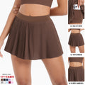 fashionpatchworkfake two-piece hip pocket pleated skirt sports running fitness easiest for match yoga wear short skirt for women