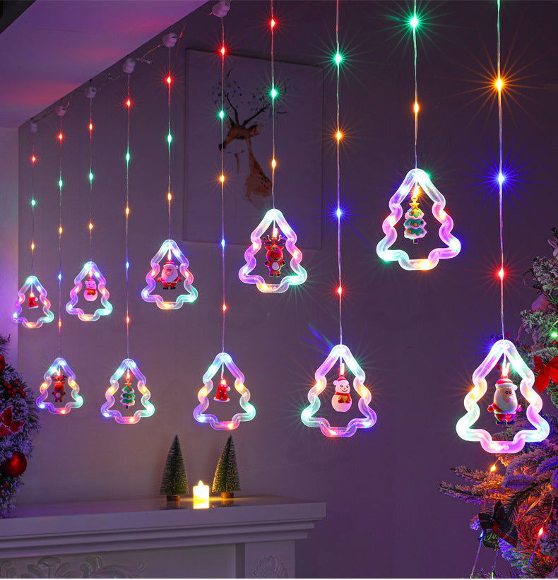 Christmas decorative light string star light string room curtain light atmosphere LED lights flashing Christmas tree ice strip light