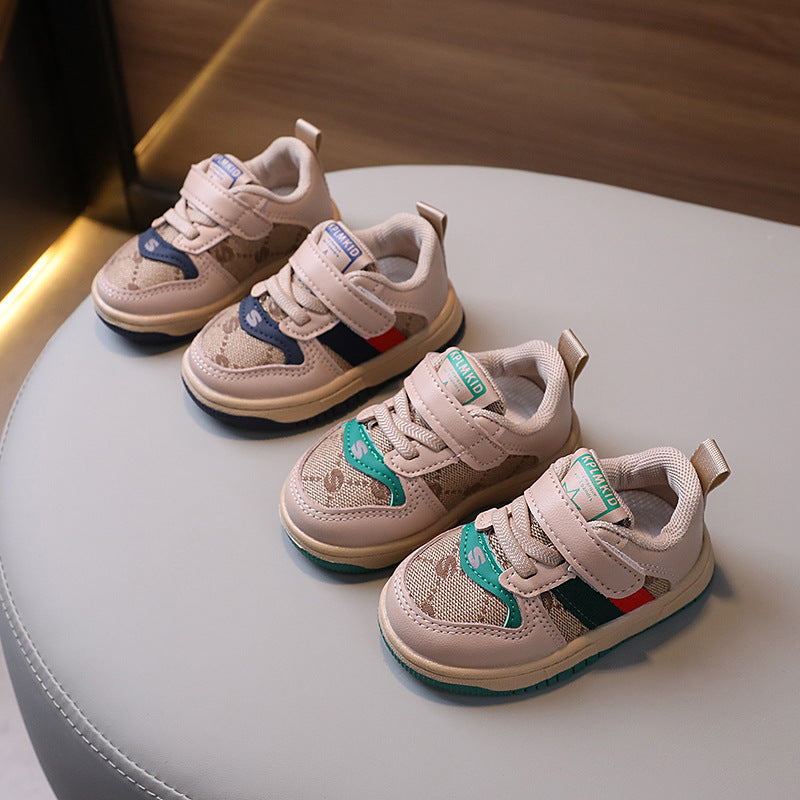 Girls' soft-soled casual shoes, spring/autumn  collection, kids' shoes, boys' fashionable lightweight sneakers, ages 1-3