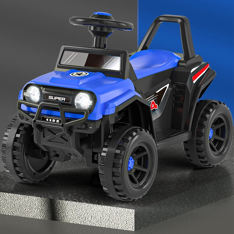 New children's seated electric motorcycle four-wheeler boys and girls battery car children's charging remote control toy car