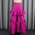 Autumnew arrival rose red ruffles skirt high waistslimming look slimming banquet party multi-layer cake skirtskirt