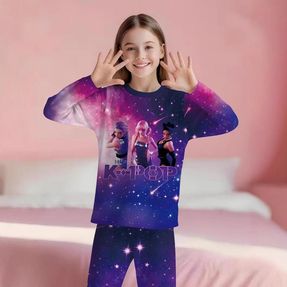 Witcher kpop pajamas long sleevespantssuit cross-border wholesale girls spring autum thin home clothes