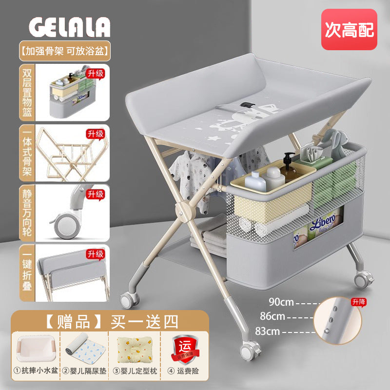 Changing table - multifunctional foldable baby care station for diaper changing, massage, bathing, and newborn care