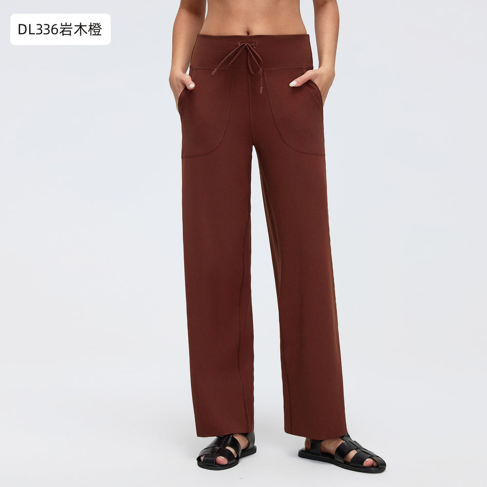 New breathable loose fit wide leg pants with large pockets - women's activewear yoga pants - casual long pants dl336