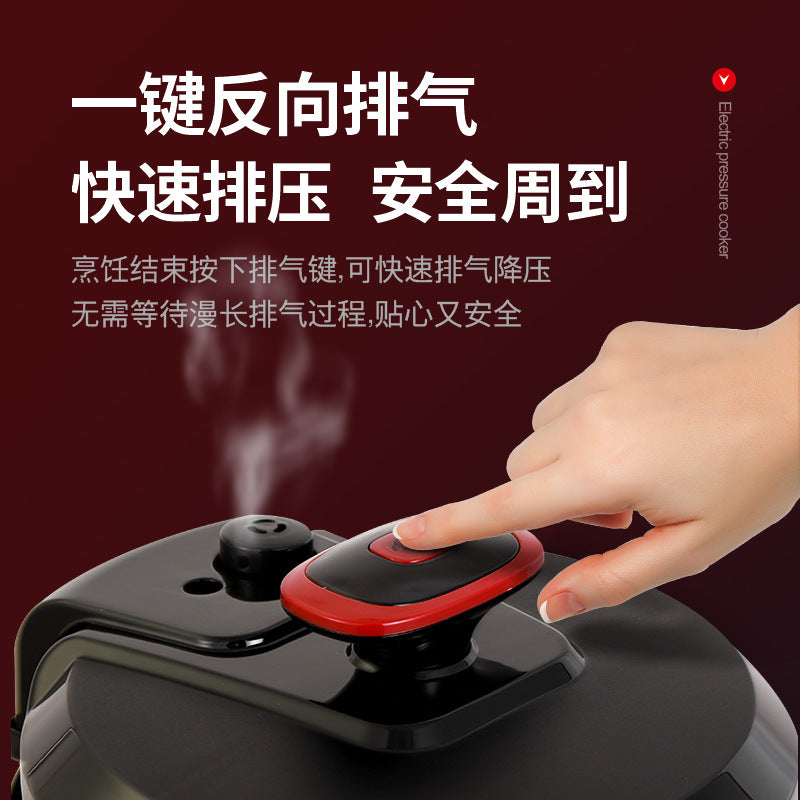 2025 new electric pressure cooker, 5l multifunctional, home use, one-pot dual liner, aluminum alloy, large capacity, ready to ship