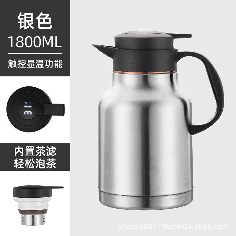 304 stainless steel thermos pot double-layer vacuum carthage pot with digital display tea warehouse coffee pot stewing teapot