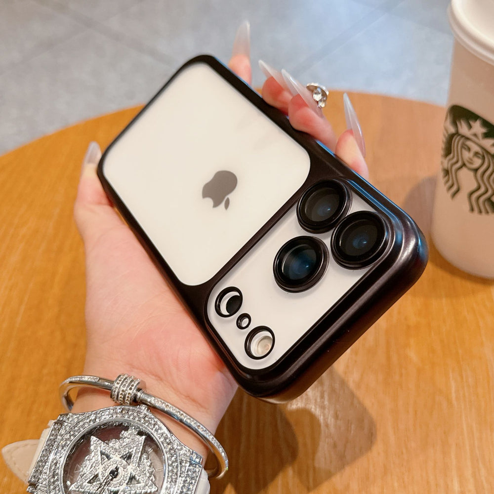 Matte electroplated pc suitable for iphone17promax mobile phone case apple 16/15 lens film anti-fall protective cover