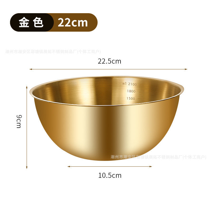 Food grade 304 stainless steel salad basin for washing vegetables, noodles and eggs, kitchen salad basin for delivery