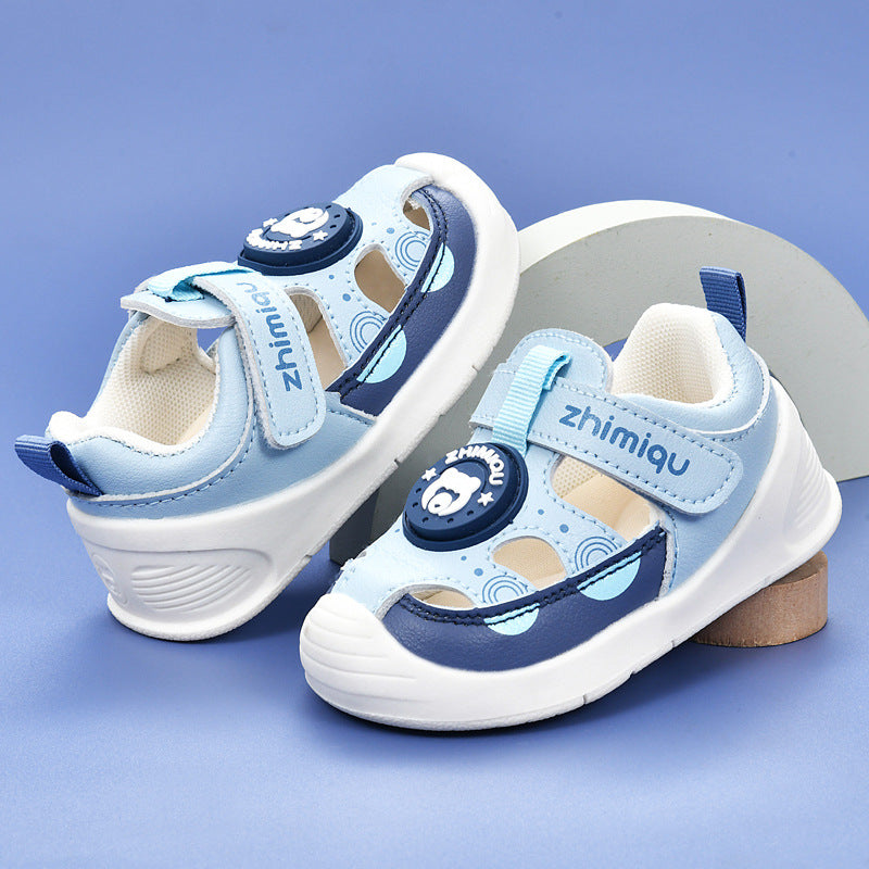 Baby sandals for boys, summer infant first walker shoes, 0-1-2 years old, soft sole baby and toddler functional shoes for girls