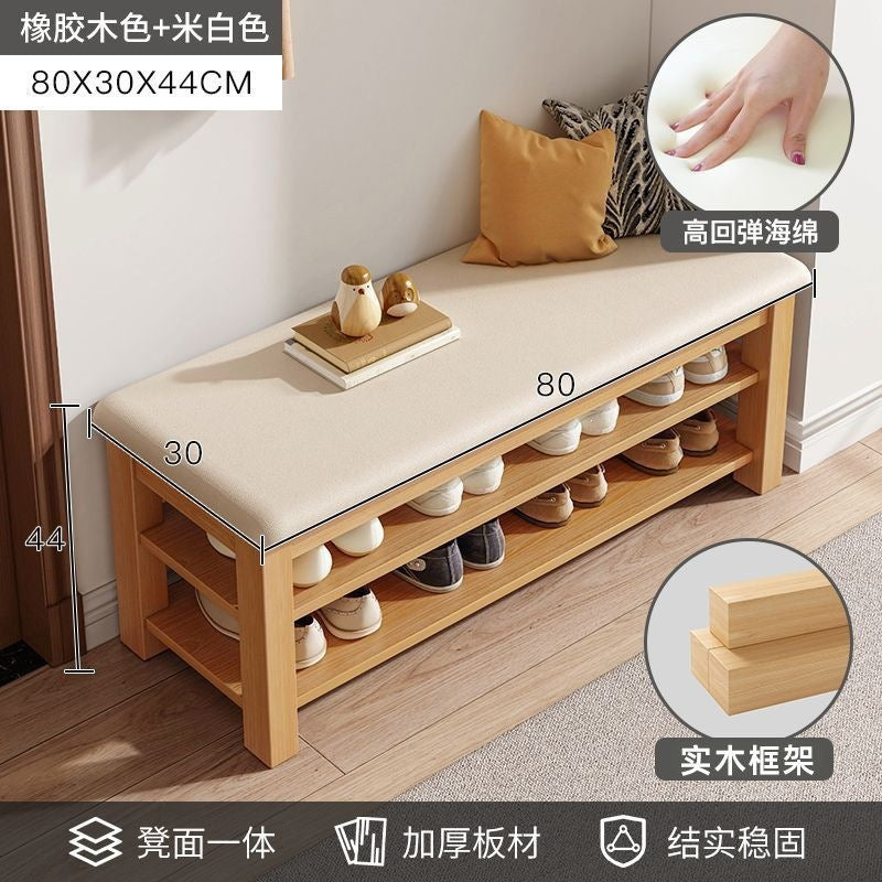 Solid wood leg shoe changing stool for home door can sit storage scandinaviancasual shoe stool small apartment entrance stool