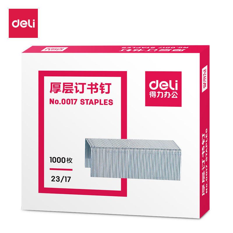 Deli 0017 Thick layer staples 23/17 Staples can be ordered 130 pages of paper 1000 pieces/box office supplies