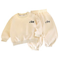 Spring autumkidssweatshirtsuitchildren's fashion sports two-piece set boys and girls winterfleece-linedk-style children's clothing