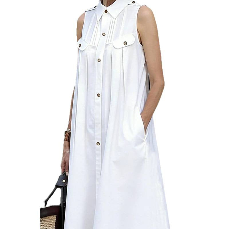 Amazon fashion urban minimalist chic versatile polo collar dress - women's new summer slimming dress