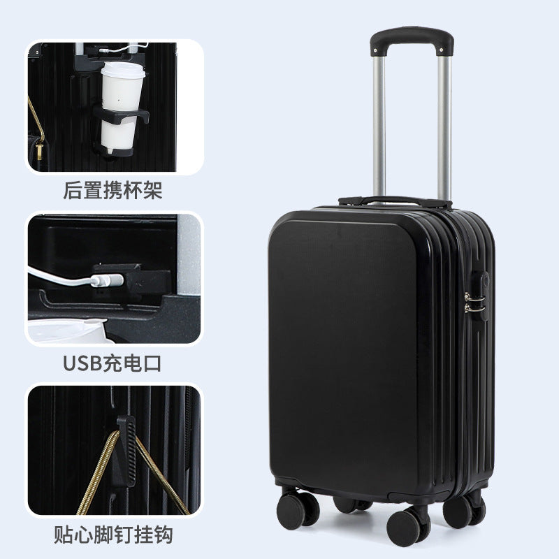 Luggage cup holder Internet celebrity 20 inch 240,000 wheel password case 26 durable and sturdy suitcase trolley case