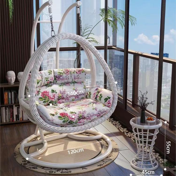 Lazy hammock hanging basket rattan chair for home cradle chair indoor balcony hanging chair courtyard bird's nest hanging plant double swing