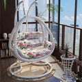 Double warm white cable knit space chair + coffee table set [free cushion included]