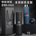 Digital display 316 stainless steel thermos - smart temperature monitoring, straight cup design, business gift, promotional water bottle with custom logo