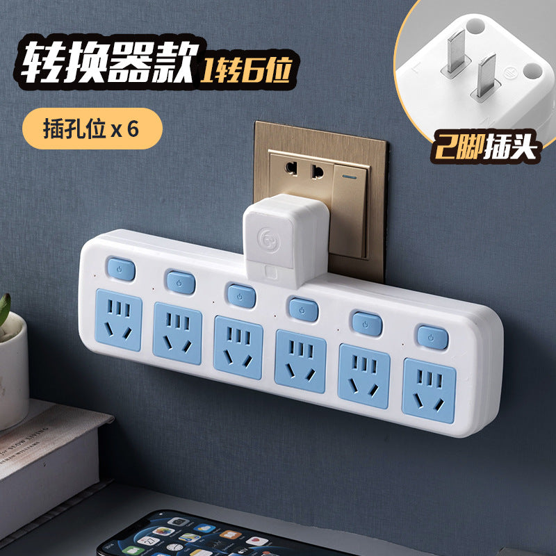 Two-pin socket, two-hole power strip, american standard plug converter, two-pin power strip, plug-in board with cable, 2-pin head panel, multi-hole
