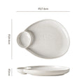 Japanese style stylish ceramic dumpling plate for home dinner plate with dipping grids divided plate restaurant clay thread dumplings