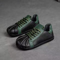 Retro round toe soft leather women's shoes 2026 new arrival soft leather soft bottom tie back shoes women's flatseasiest for match loafers