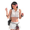 European and american women's clothing  summer new fashion: lapel cardigan, button-down halter crop top, and slim-fit mini skirt set