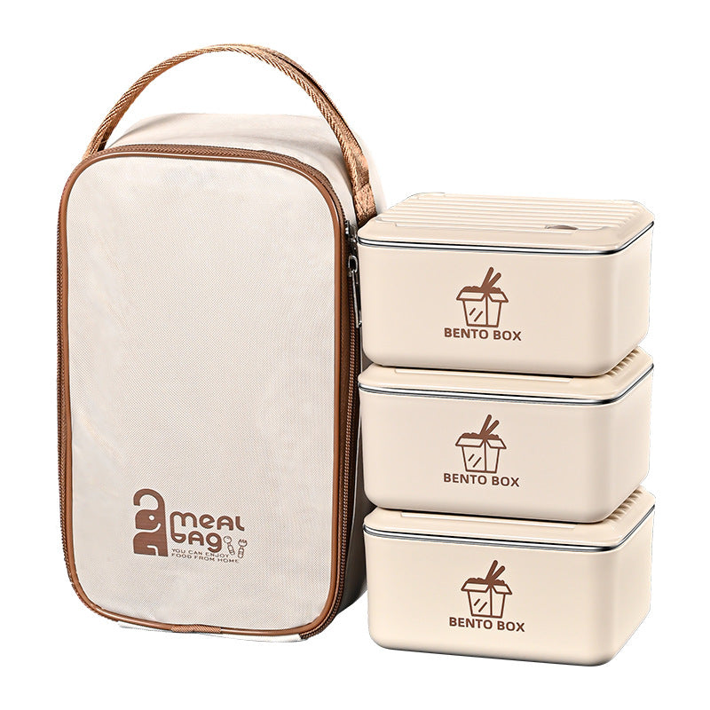 304 stainless steel food crisper lunch box office workers can microwave oven heating with rice lunch box sealed bento box