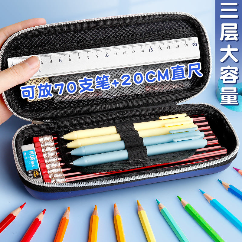 Pencil bag Large capacity Primary school students Cartoon boy Kindergarten stationery box High value ins Niche pencil bag Cross-border
