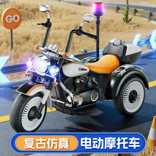 Children's electric motorcycle can sit and charge birthday gift toy car boys and girls battery car baby tricycle