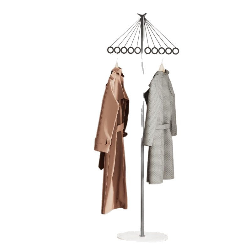 Luxury-feel metal coat rack with sturdy base - freestanding overcoat and windbreaker storage rack with multiple hooks for decorative storage