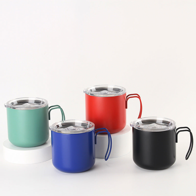 12oz stainless steel coffee mug with handle, double-walled business insulated tumbler, vacuum insulated mug, 304 stainless steel