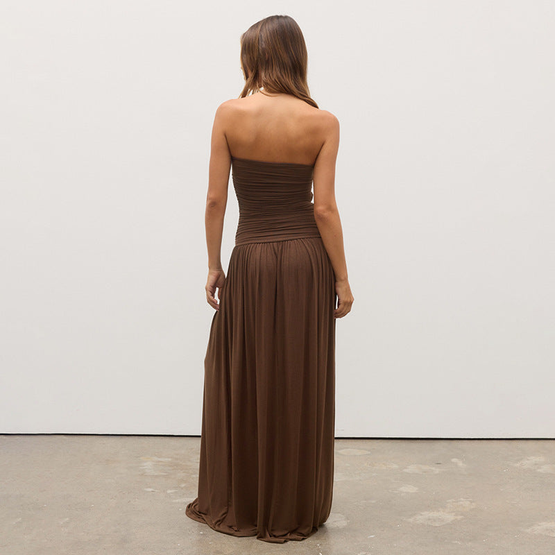 summer new arrivals: european and american style bandeau, off-the-shoulder, sleeveless, loose-fit maxi dresses - wholesale