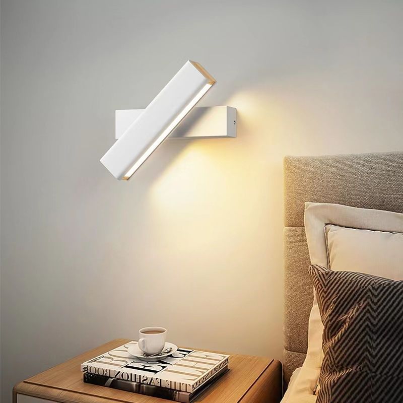 Bedroom bedside wall lamp modern minimalist living room background wall study room track creative rotating lighting fixture