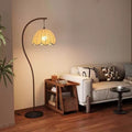 Medieval style retro lotus leaf floor lamp s-shaped for home fishing lamp new arrivalclassy atmosphere bedroom high-looking ins style