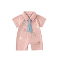 Baby short-sleeve romper: adorable summer outfit for little boys - stylish and trendy for summer strolls and crawling!