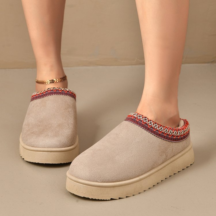 winter collection: plus-size, thick-soled, fleece-lined, closed-toe slippers for women (sizes 36-43). perfect for cross-border e-commerce. available for dropshipping on  and
