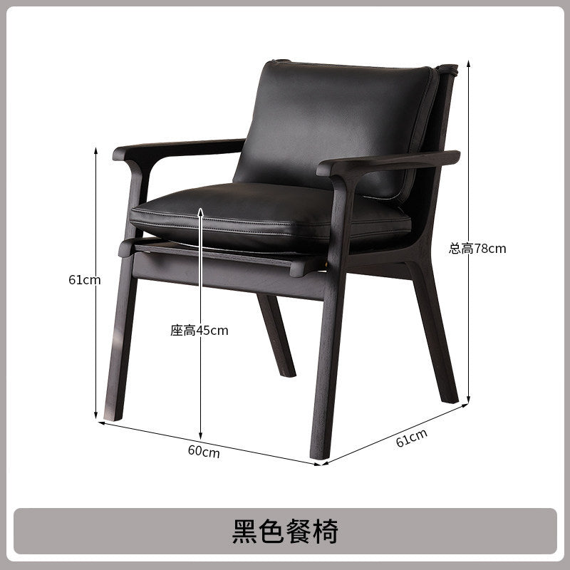Italian chair normcore solid wood armrest dining chair hotel accessible luxuryfor home dining table tea table backrest black book chair classy